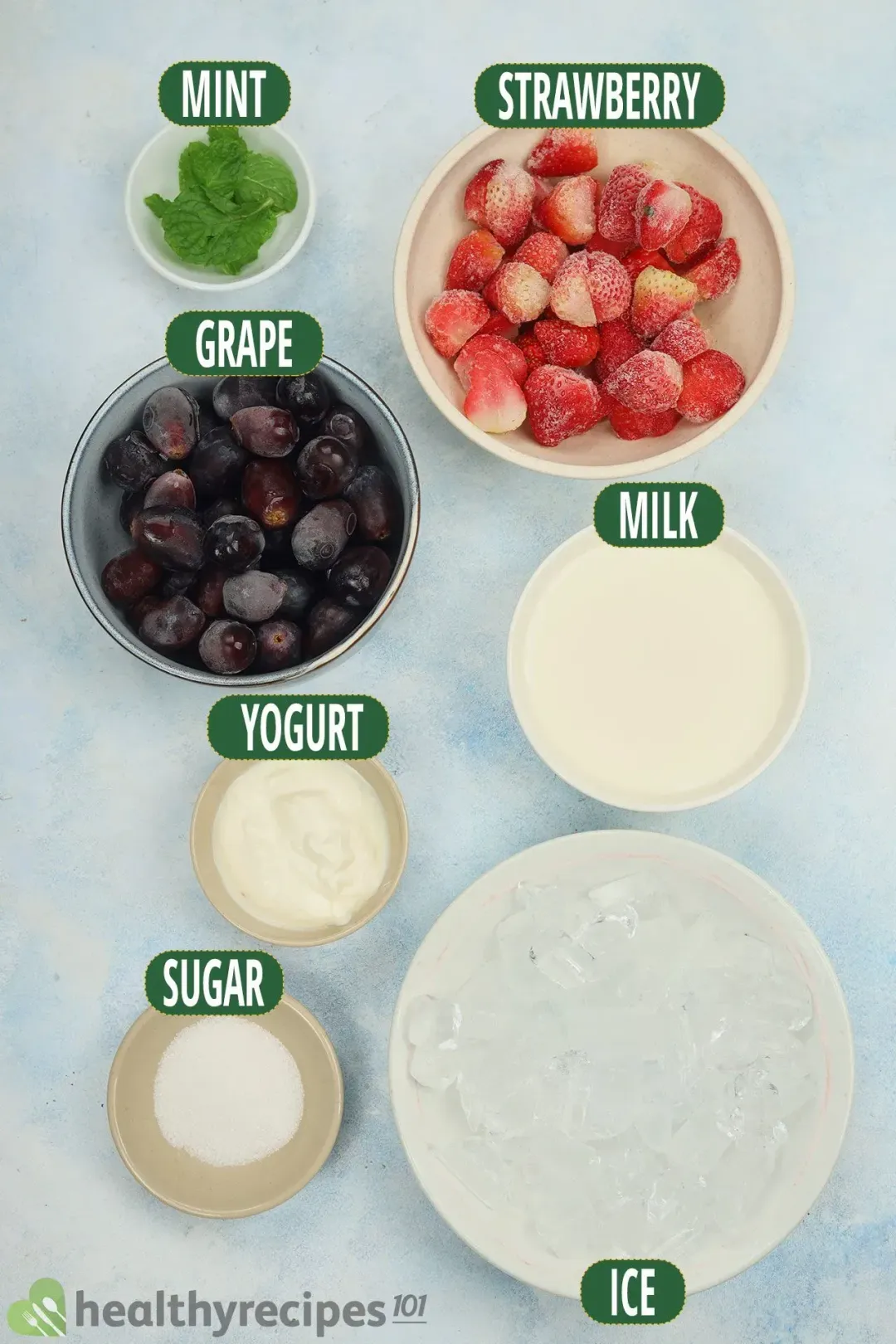 Ingredients for Grape Smoothie