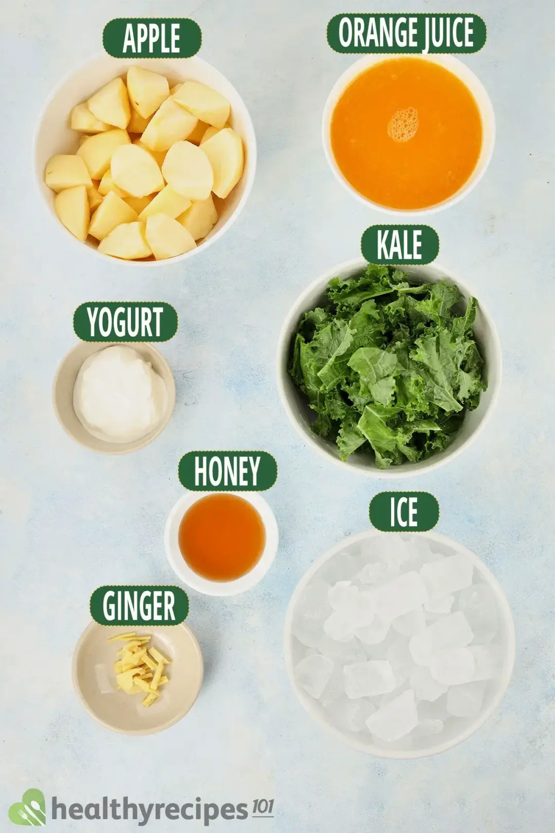 Ingredients for Kale Apple Smoothie
