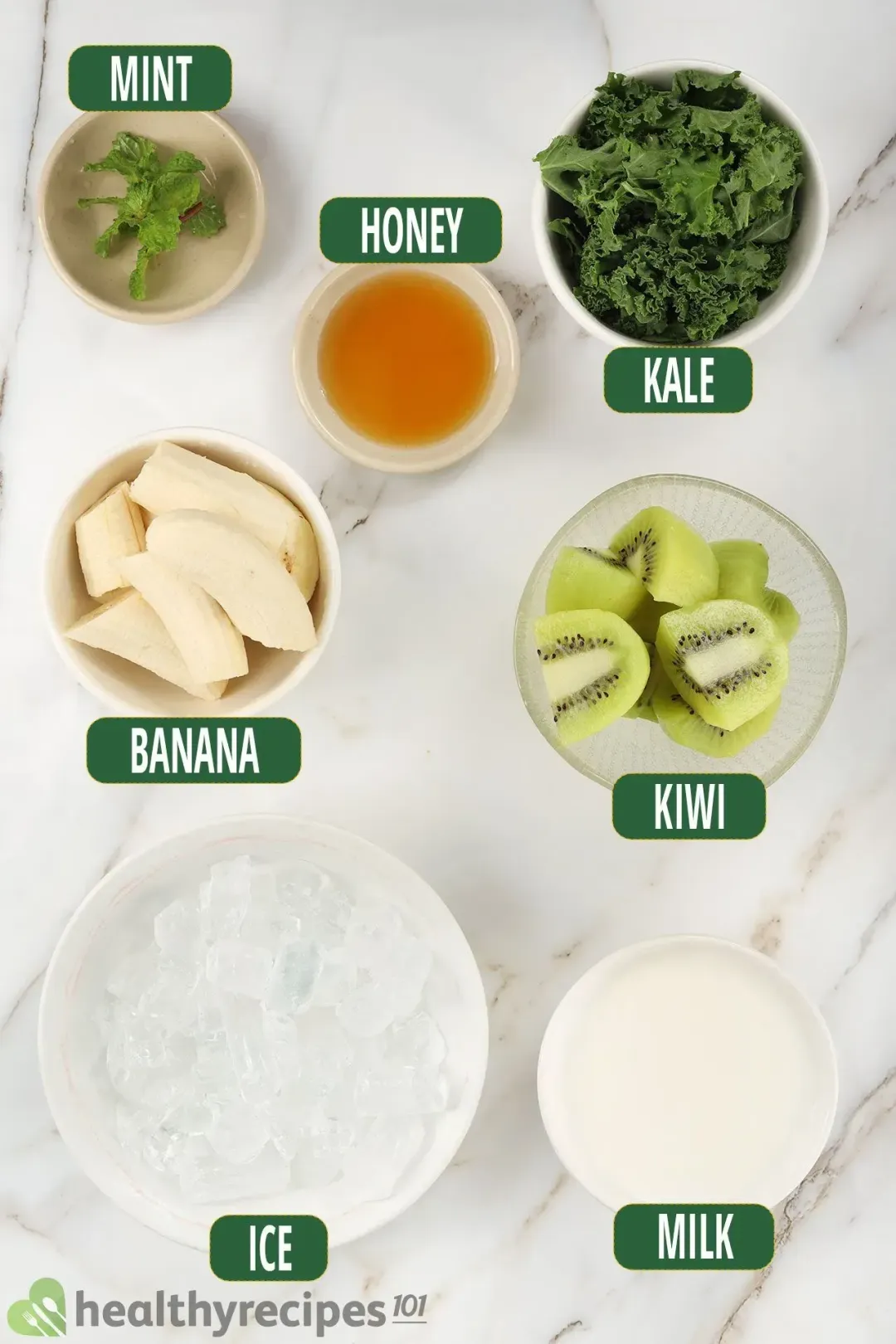 Ingredients for Kiwi Banana Smoothie