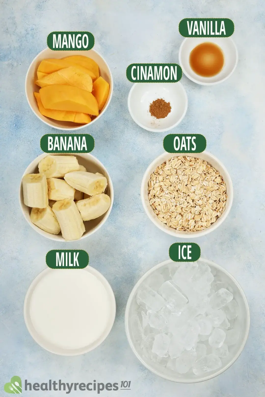 Ingredients for Oatmeal Smoothie