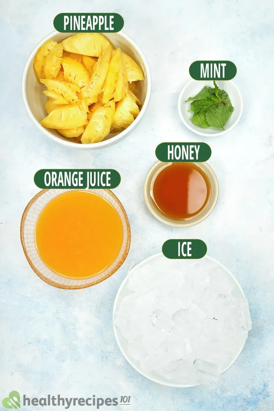 ingredients for orange pineapple smoothie