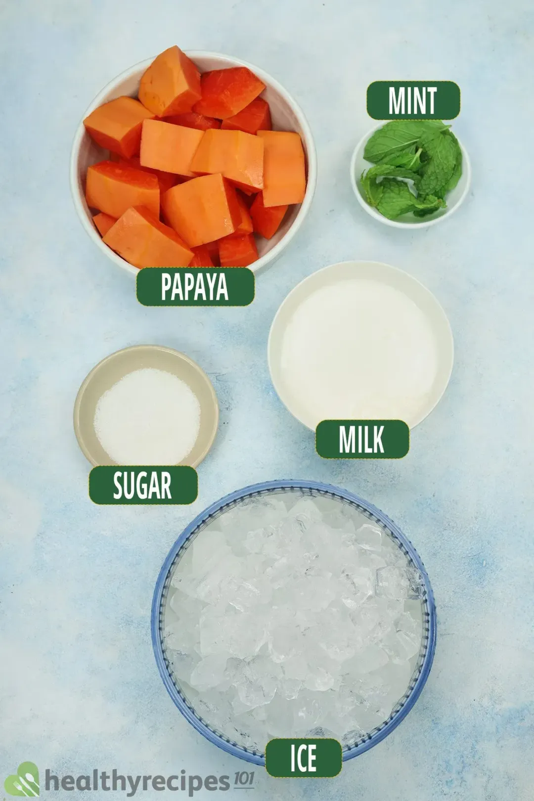Ingredients for Papaya Smoothie