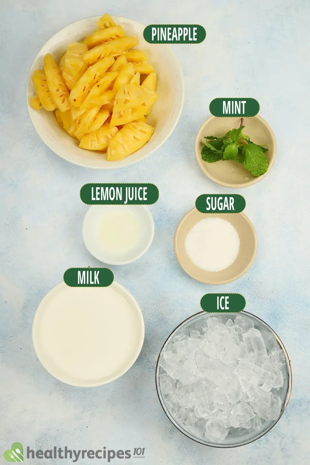 Ingredients for Pineapple Smoothie With Milk