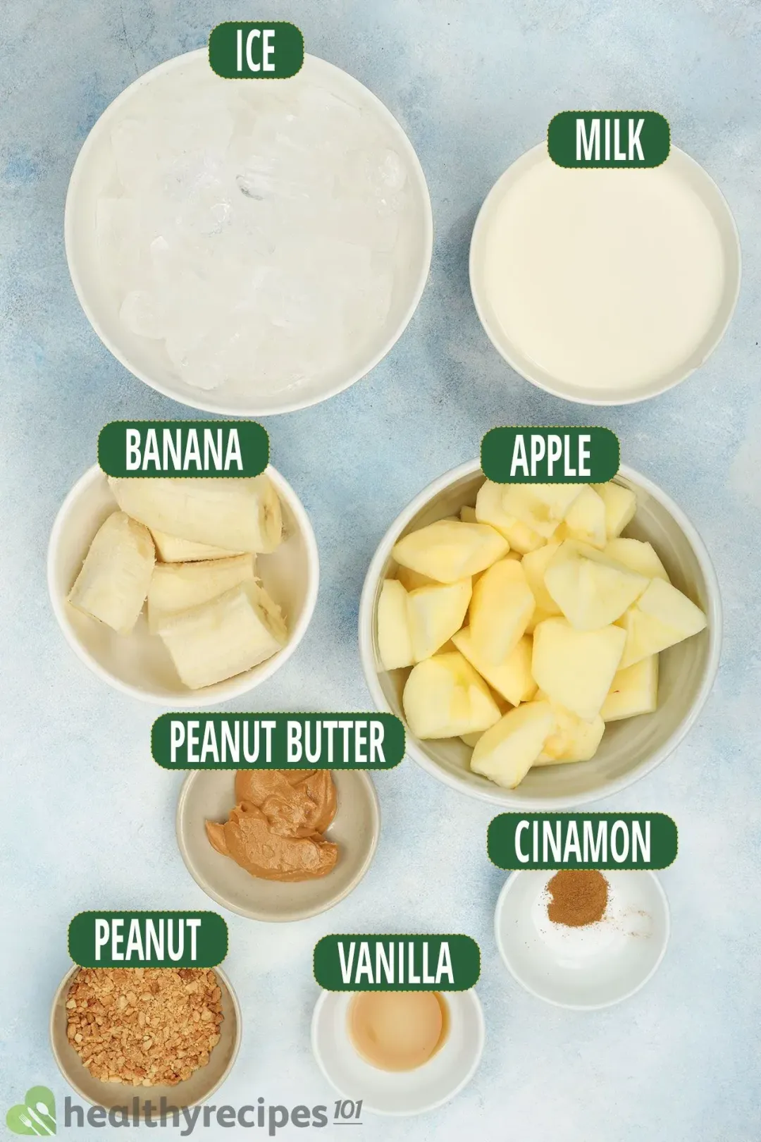 Ingredients for This Apple Peanut Butter Smoothie