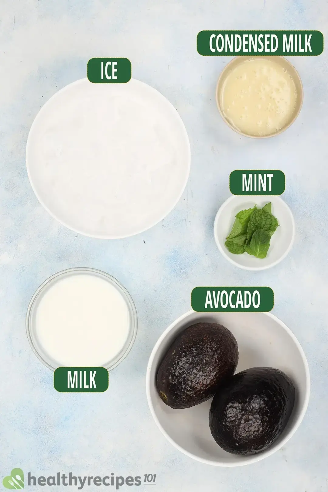in Ingredients for vietnamese avocado Smoothie