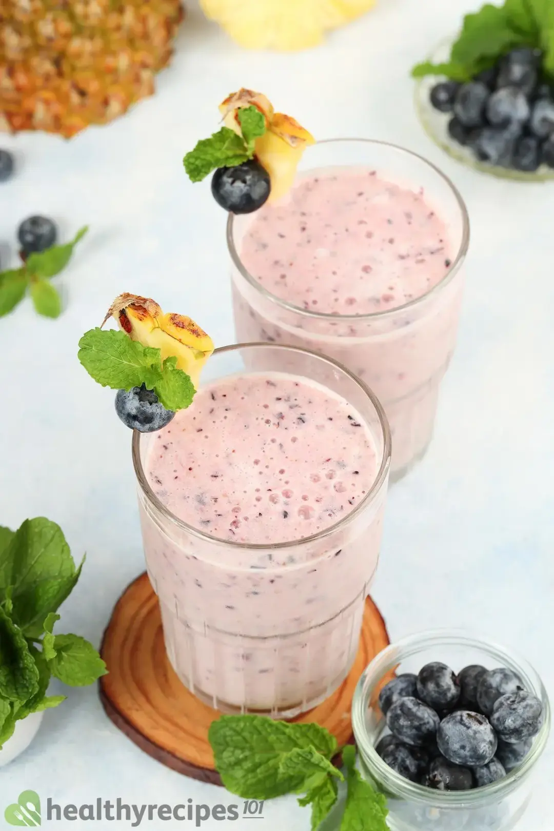 Prepping the Fruits for pineapple blueberry smoothie
