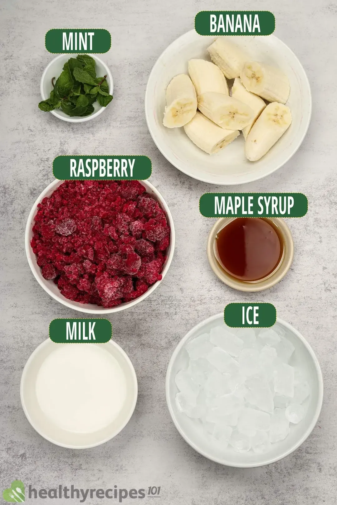 Raspberry Smoothie Ingredients