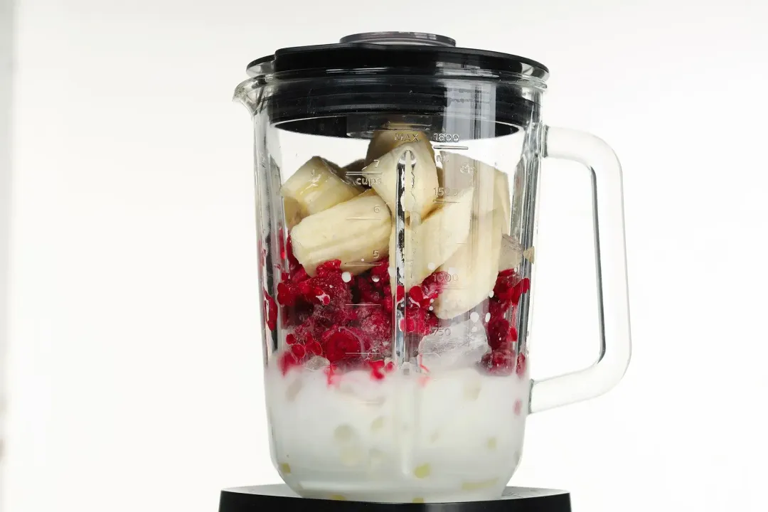 step 1 How to Make This Raspberry Banana Smoothie