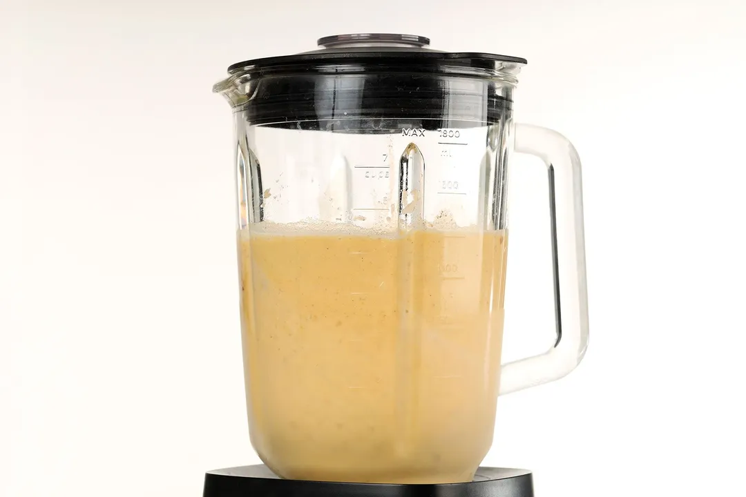 front shot of a blender of Pumpkin Spice Smoothie