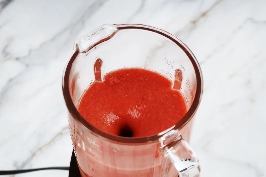 watermelon mojito blending in a blender