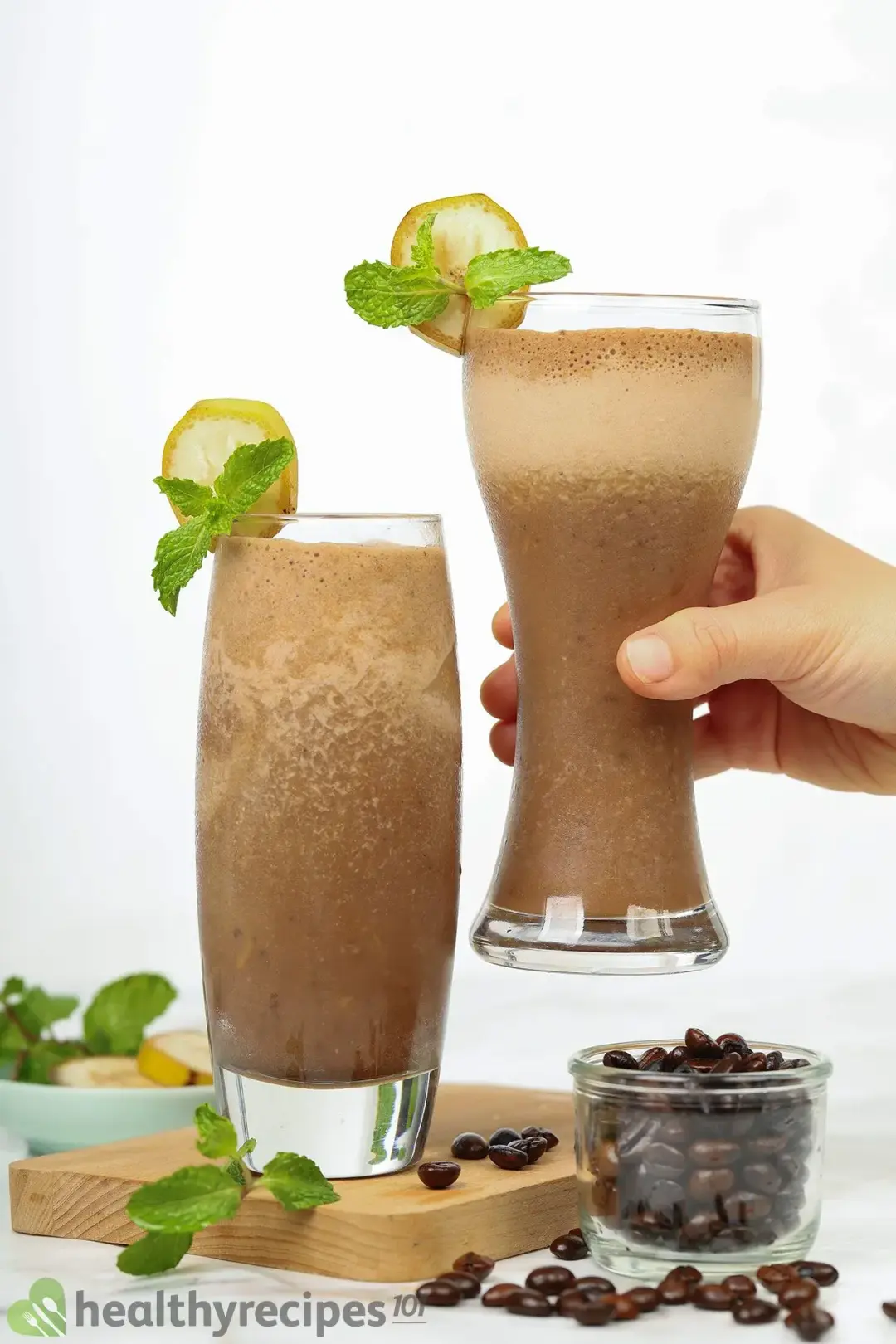 Storing the Ingredients of coffee banana smoothie