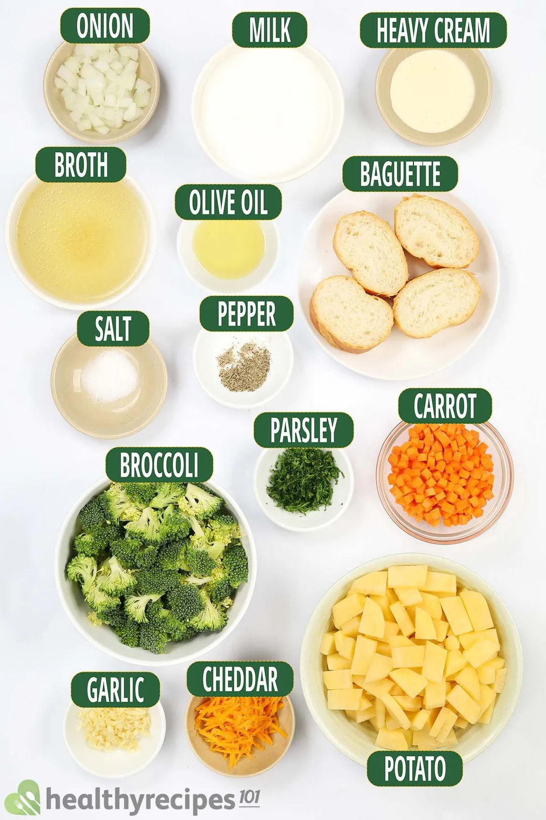 ingredients list for broccoli potato soup