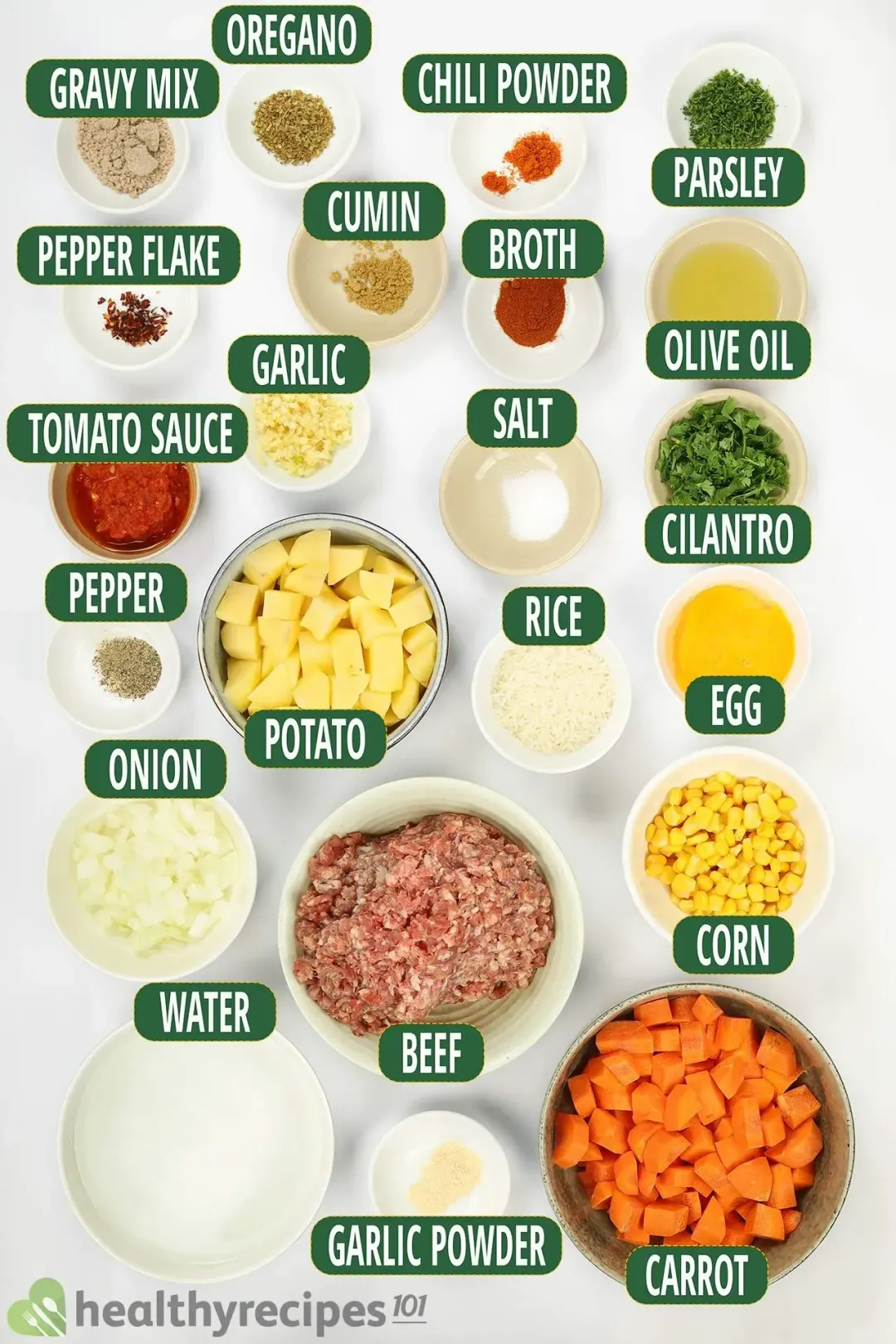 Ingredients for Albondigas Soup