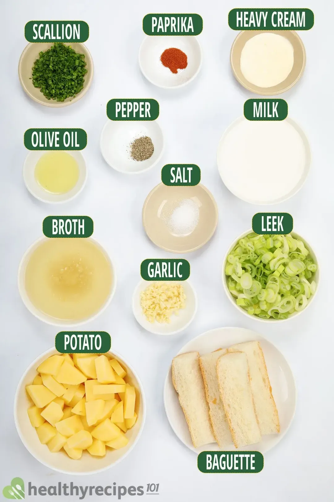 Ingredients for Our Potato Leek Soup