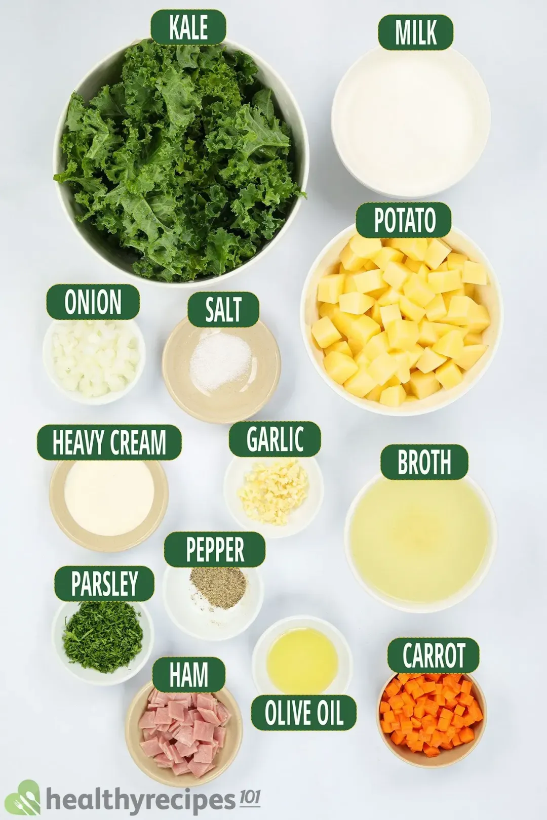 ingredients for Potato Kale Soup
