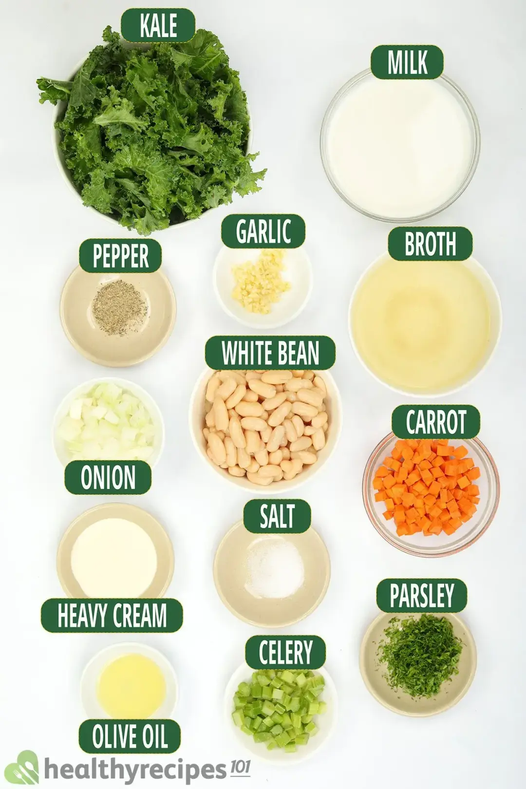 inredients for This White Bean and Kale Soup