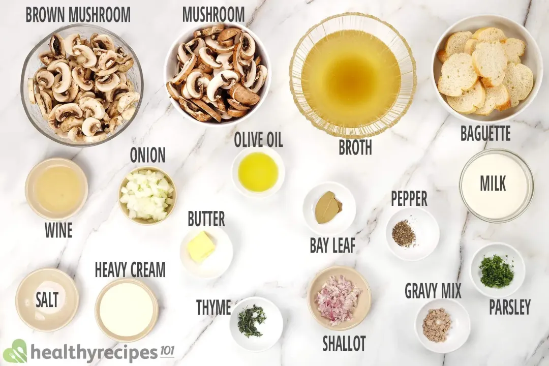 mainingredients for instant pot mushroom soup