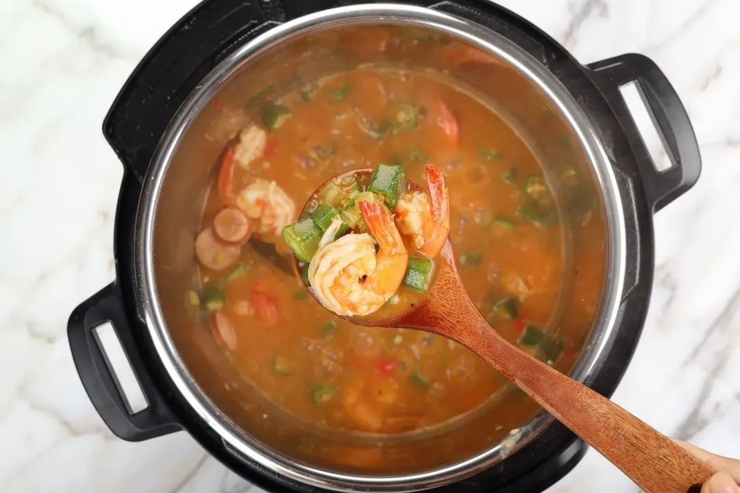 Reduce the broth instant pot gumbo