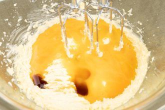 step 3: Beat egg and butter