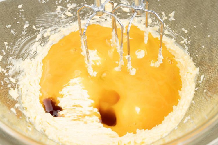 step 3: Beat egg and butter