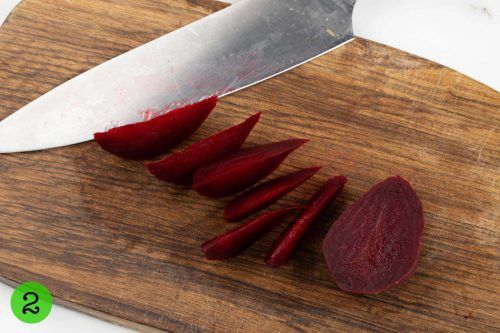Step 2: Drain and cut the beets
