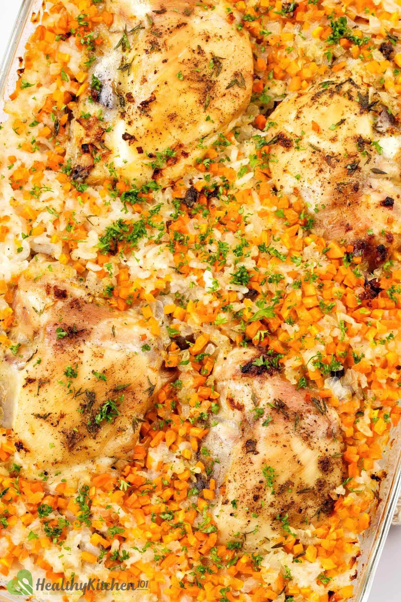 Homemade healthy Chicken and Rice Casserole