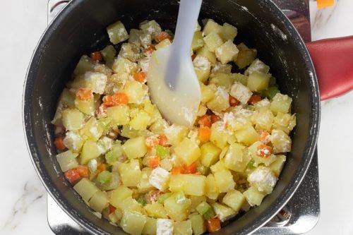 Step 1: Stir fry vegetables for Potato Soup Recipe
