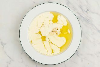 Step 3: Mix egg whites, milk, and vanilla.
