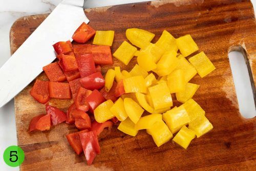 Step 5 Cut bell peppers