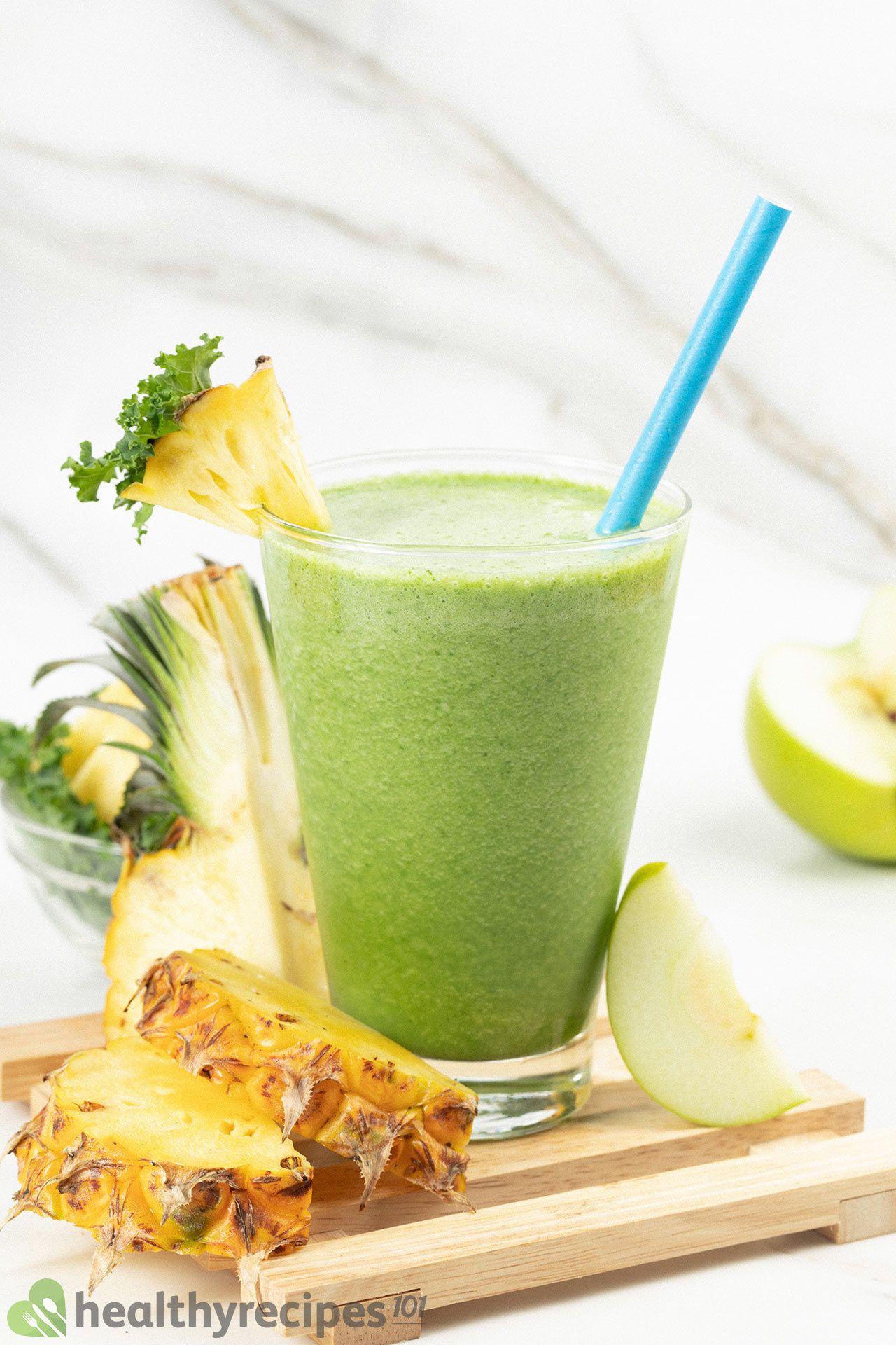 fruits with kale smoothie