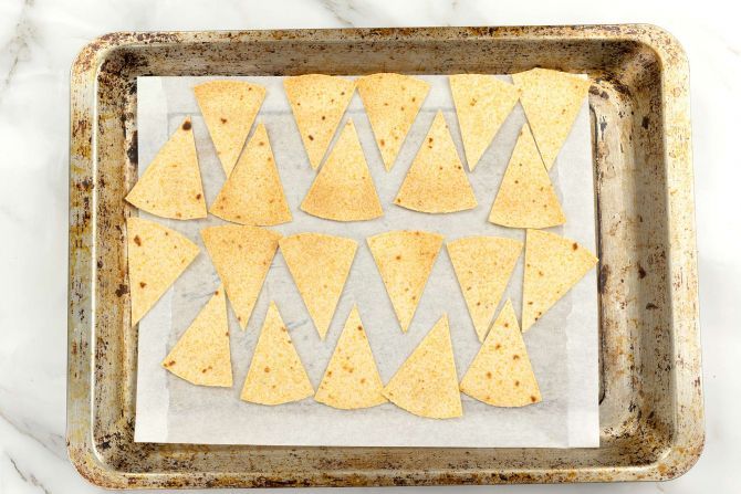 step 4: Bake tortillas in the oven.