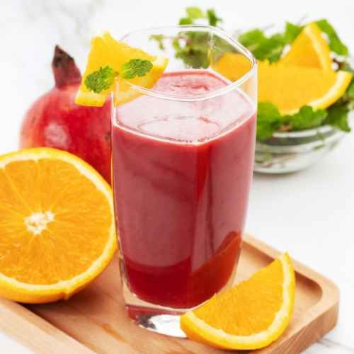 Orange Pomegranate Juice Recipe - Done Within Four Steps