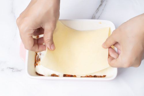 Step 8: Assemble the lasagna.