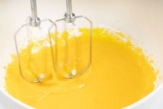 Step 2: Whisk the egg yolks.