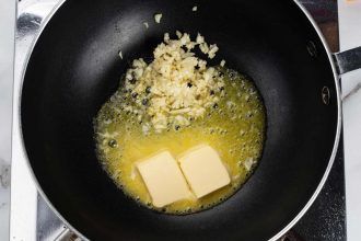 step 1: stir fry garlic