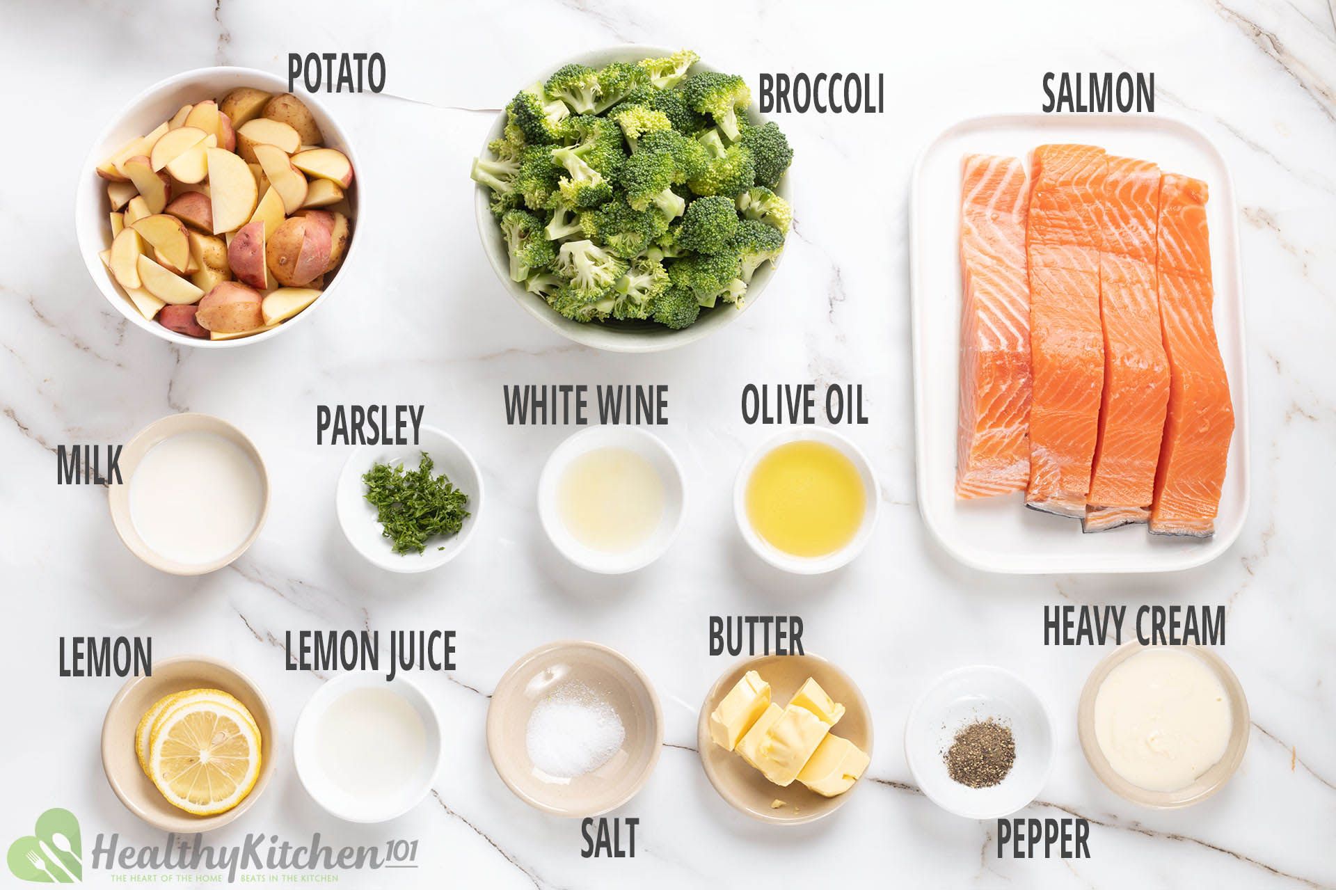 ingredients for lemon pepper salmon