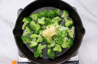 step 2: Cook broccoli with butter and garlic