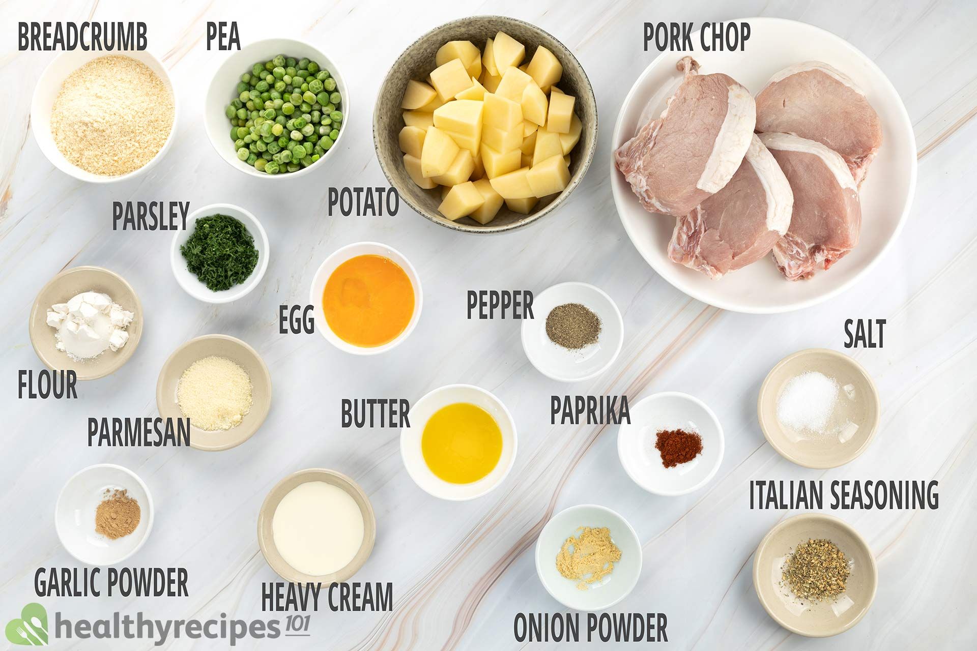 Air Fryer Pork Chops Recipe - Juicy Meat, Mashed Potatoes, and Salad