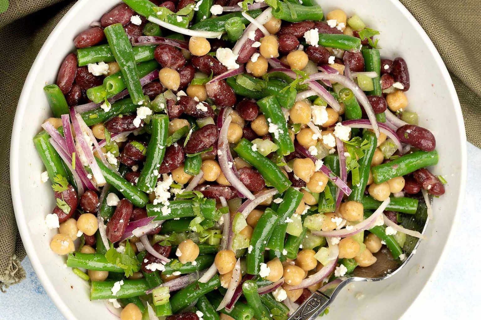 Three Bean Salad Recipe The Perfect Cookout Dish With Chickpeas