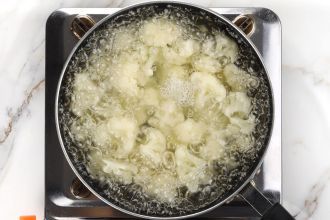 Par-boil the cauliflower.