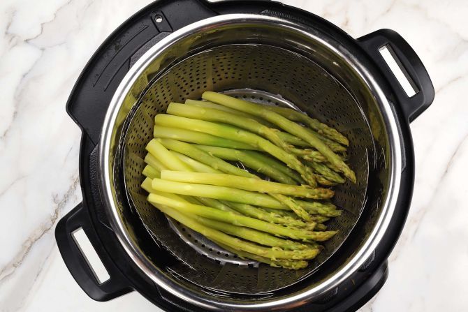 Step 1: Steam the asparagus.