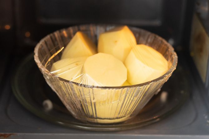 step 1: Pre-cook the potatoes.