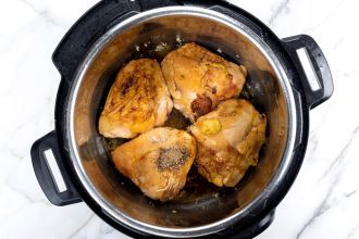 Add the chicken with seasoning, and pressure-cook.