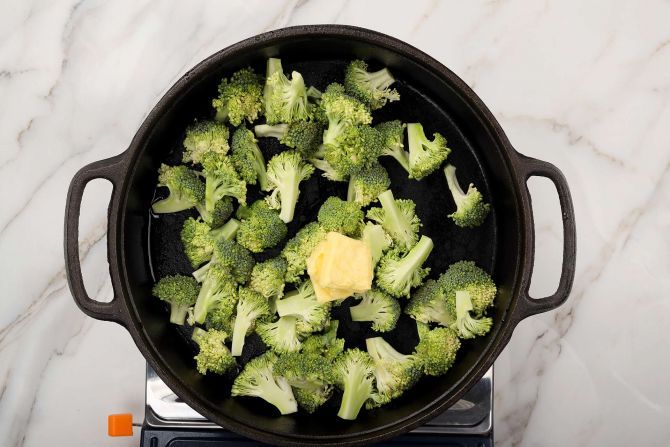Stir-fry the broccoli