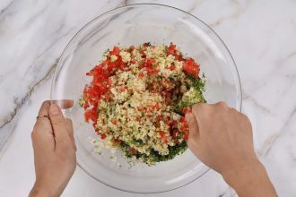 Step 4: Mix the bulgur with the remaining ingredients until well combined.