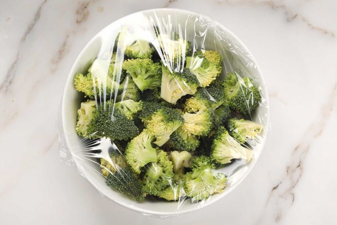 step 1: Microwave the broccoli.