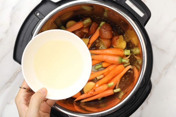 Step 4: Cook the carrots and potatoes in the broth.
