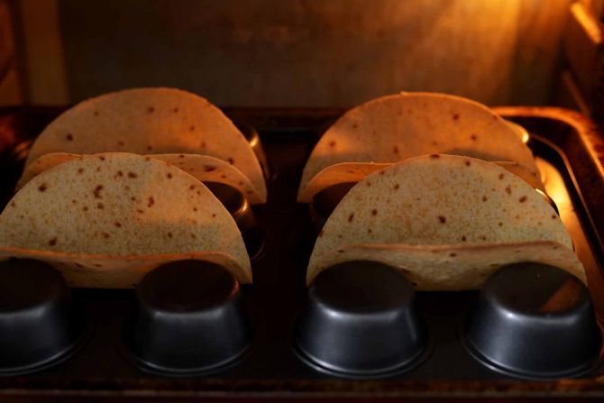 Step 4: Bake the tortillas.