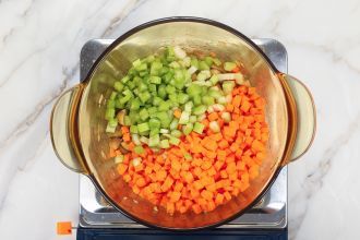 step 3: Add celery and carrots